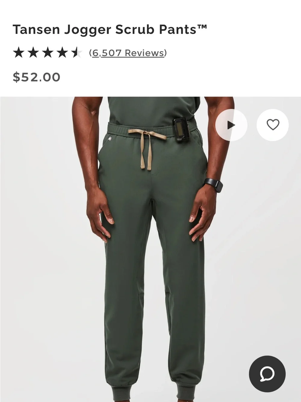 Figs Men's Tansen joggers in Espresso. Medium tall